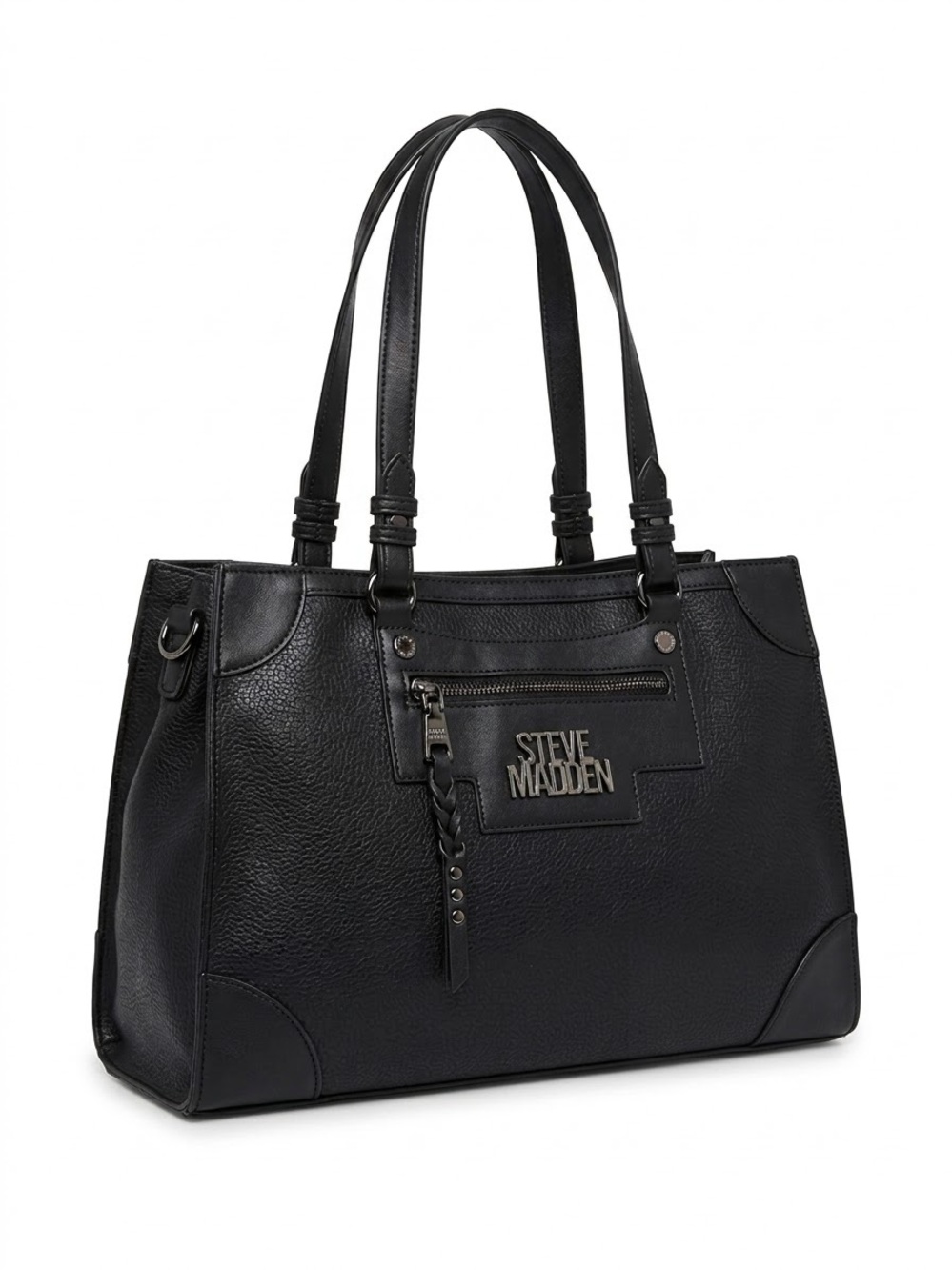 Steve Madden Vegan Faux Leather Tote Bag Large Travel Commute Everyday